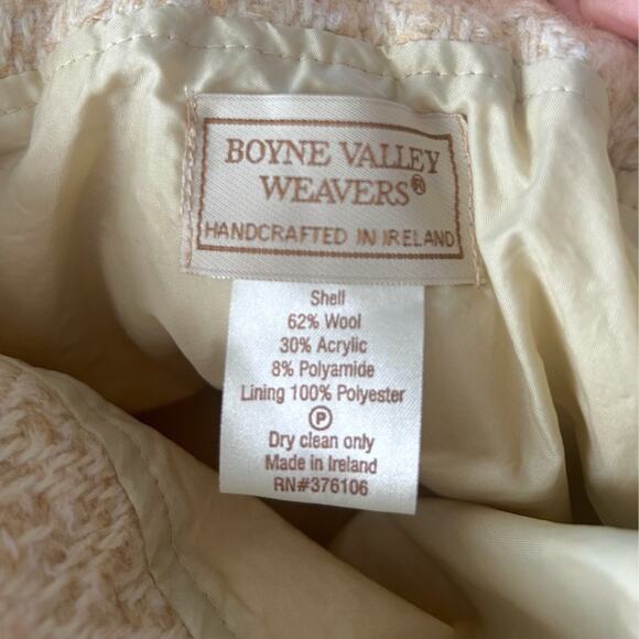 VTG Boyne Valley Weavers Wool-Blend Handbag Diamond Stitch Made In Ireland - Picture 2 of 8